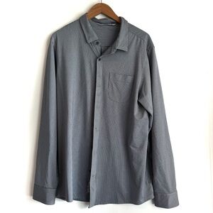 Travis Mathew Men's Blue and white Patterned Shirt